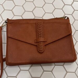 Lucky Brand Tan Leather Clutch